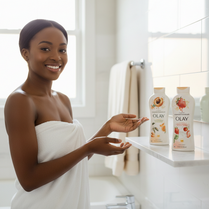 Savon et gel douche américains pour la routine soin du corps au Sénégal -- Caress, Dove et Aveeno disponibles chez American Elite Africa