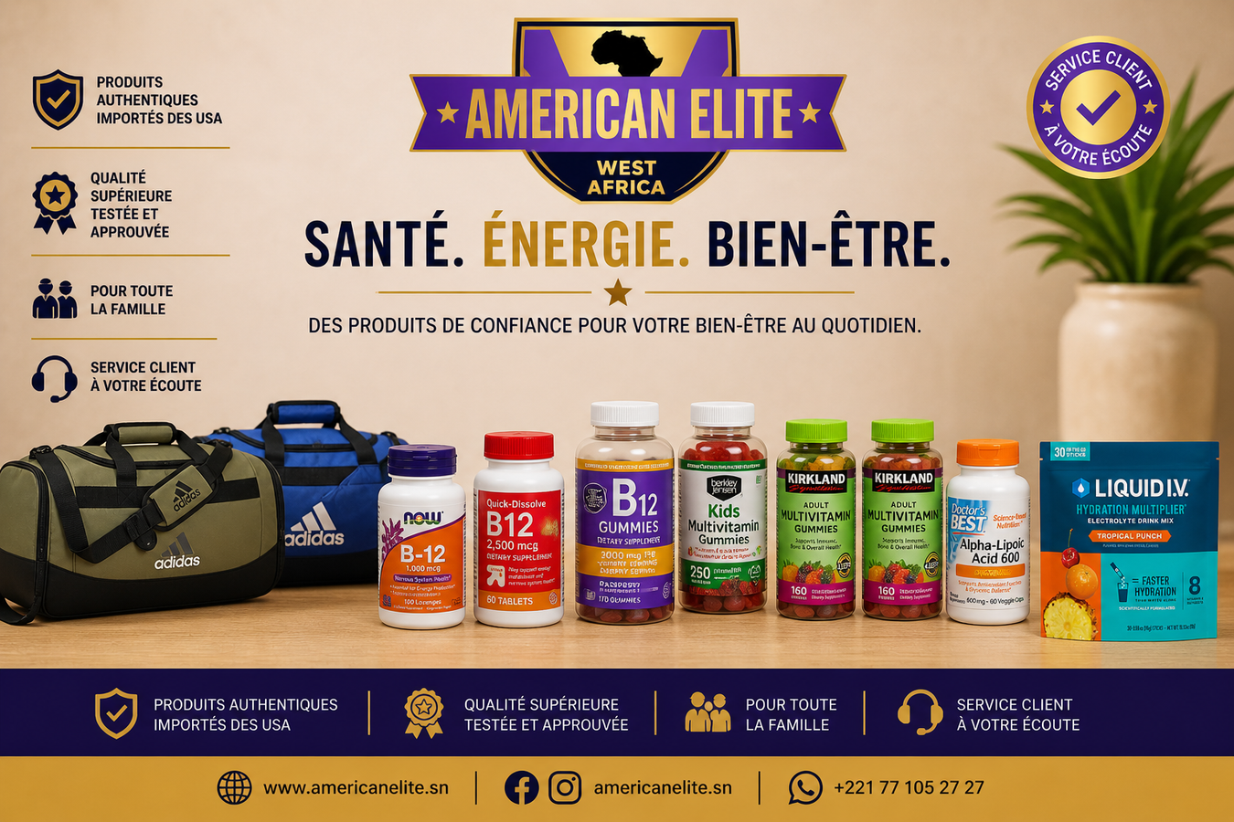 Bien-être, Vitamines & Fitness – Produits USA | American Elite