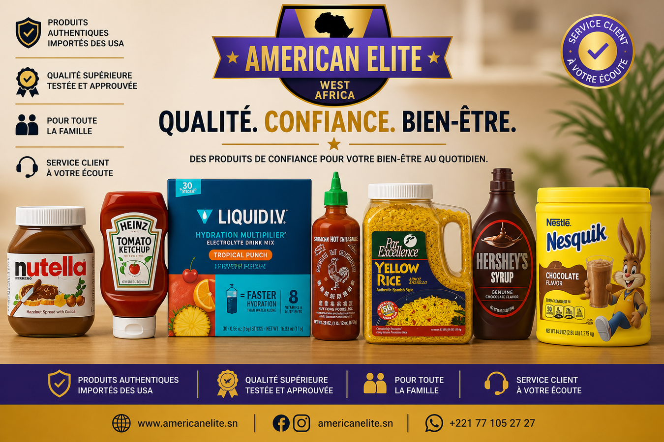 Alimentation & Boissons Américaines au Sénégal | American Elite