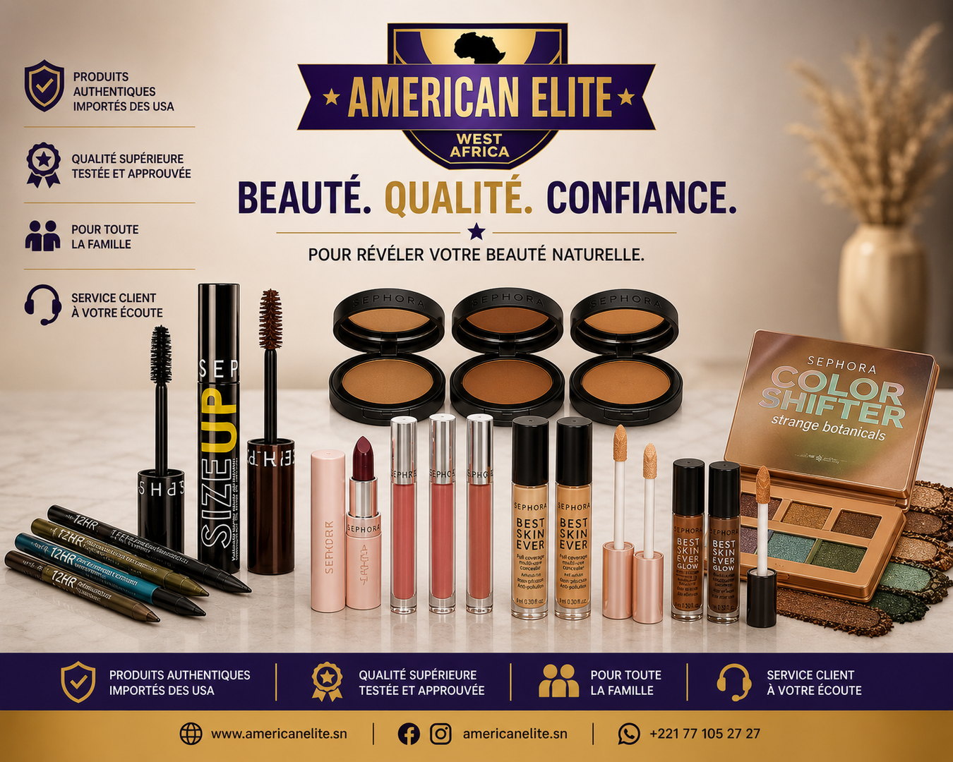 Beauté & Cosmétiques Américains au Sénégal | American Elite