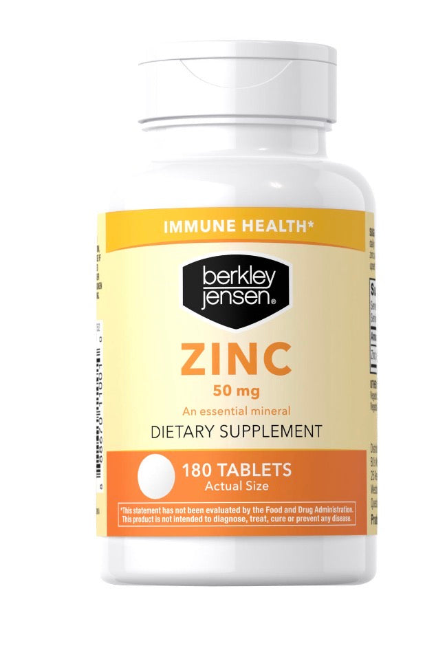 Berkley Jensen Zinc 50 mg – Immunité Premium | 100 Comprimés | Complément Américain Authentique