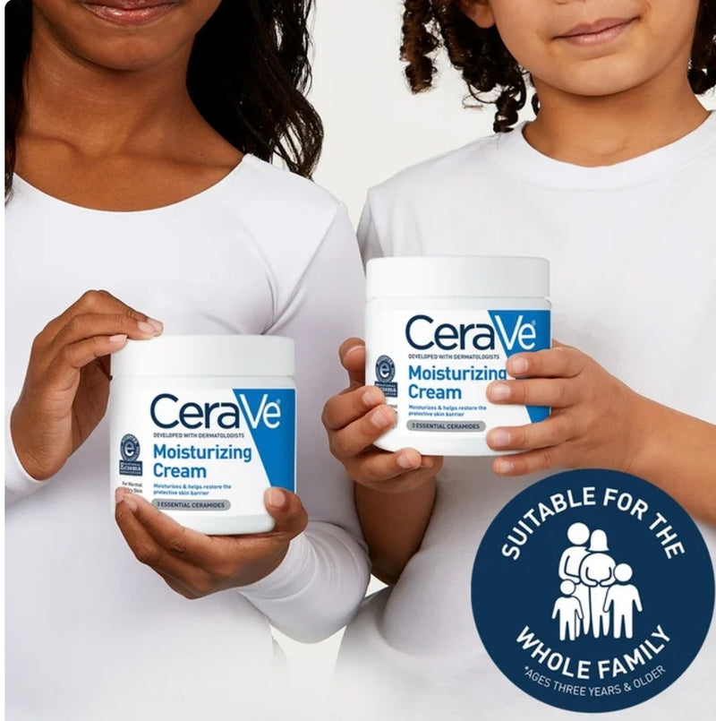 Crème Hydratante CeraVe – 3 Céramides & Acide Hyaluronique | Peaux Sèches & Sensibles
