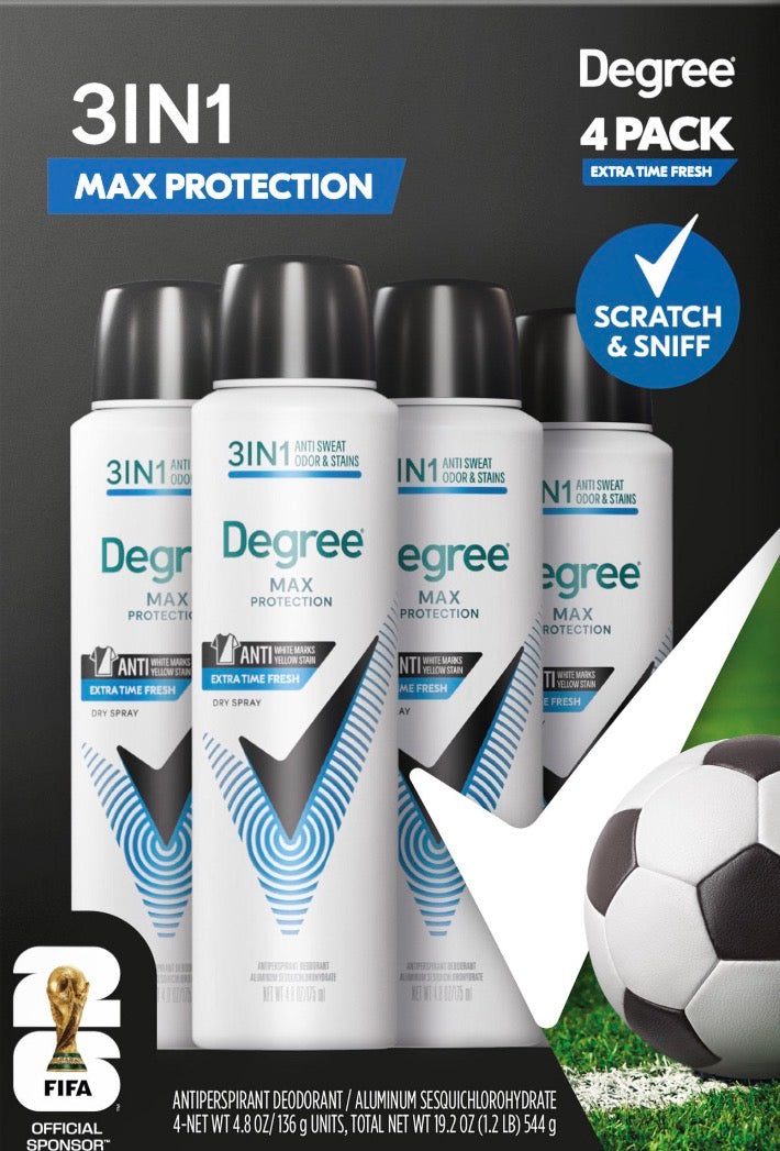 Degree MAX Protection 3-en-1 – Anti-Transpiration, Odeurs & Taches