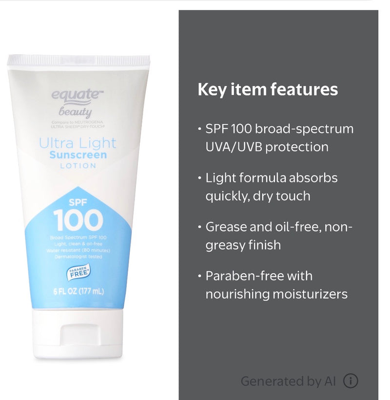 Equate Beauty Crème Solaire Ultra Légère SPF 100 — Protection Maximale