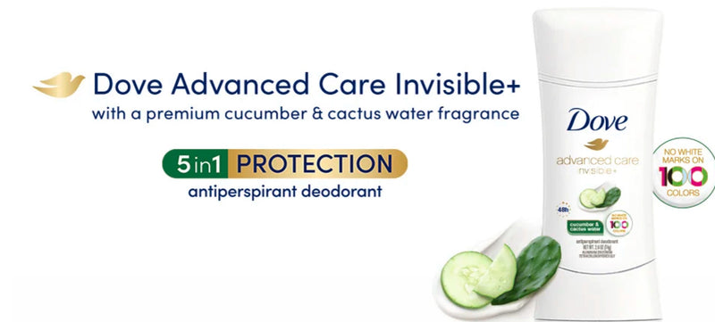 Dove Advanced Care Deodorant Cucumber and Cactus Water - No White Marks | American Elite Senegal