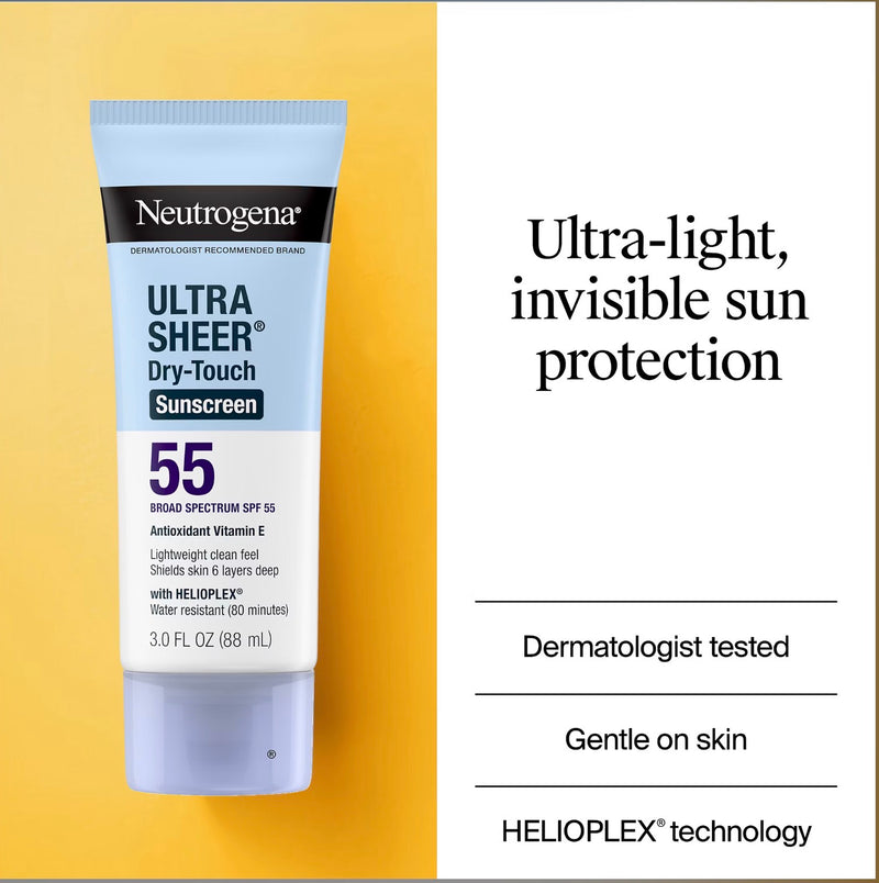 Neutrogena Ultra Sheer Dry-Touch SPF 55 Sunscreen Lotion — Protection Solaire Broad Spectrum