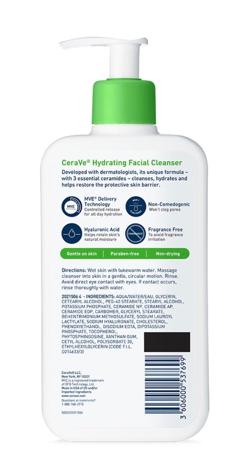 CeraVe Hydrating Facial Cleanser for Normal to Dry Skin