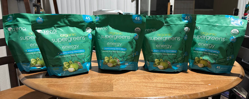 Zena Organic Super Greens Energy Blend 200 mg — 45 Gélules | Énergie Naturelle & Vitalité | Produit Américain Authentique