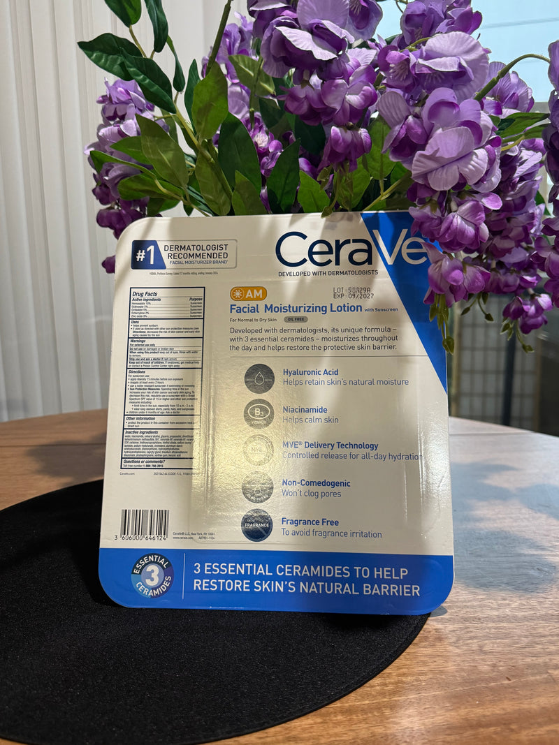 CeraVe AM Lotion Hydratante Visage SPF 30 — Peaux Sèches, Sensibles & Diabétiques | Produit Américain Authentique | Livraison Gratuite à Dakar