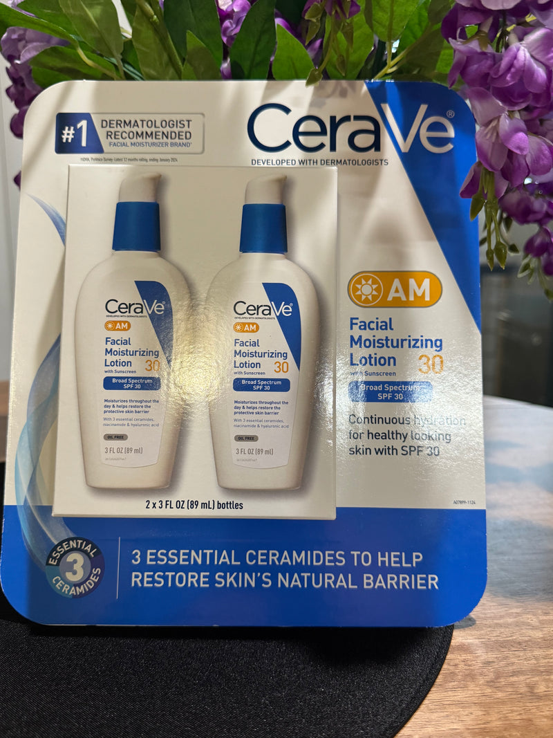CeraVe AM Lotion Hydratante Visage SPF 30 — Peaux Sèches, Sensibles & Diabétiques | Produit Américain Authentique | Livraison Gratuite à Dakar