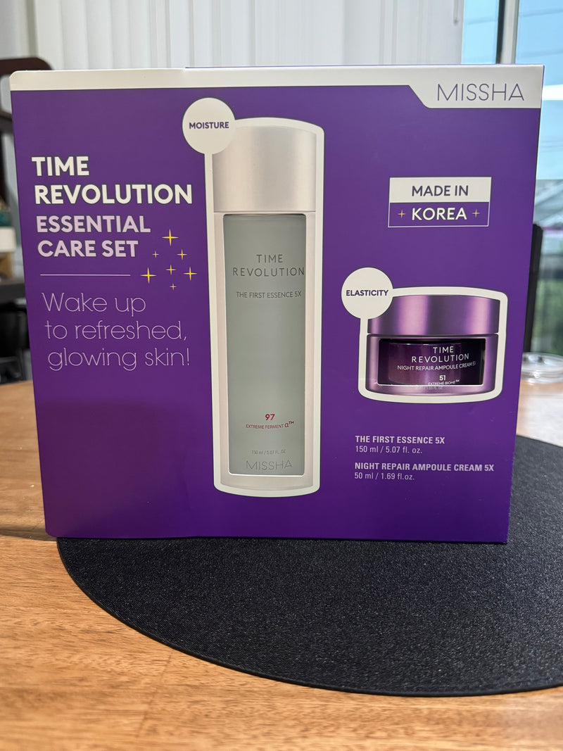 Missha Time Revolution – Coffret First Essence 5X 150ml & Night Repair Ampoule Cream 5X 50ml