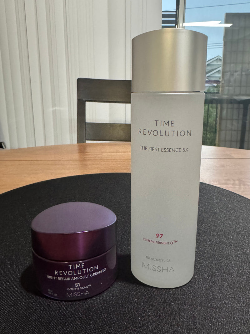 Missha Time Revolution – Coffret First Essence 5X 150ml & Night Repair Ampoule Cream 5X 50ml