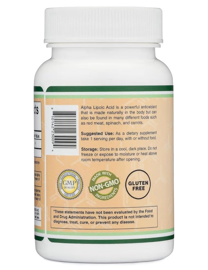 Double Wood Acide Alpha-Lipoïque 600 mg – 60 Capsules | American Elite