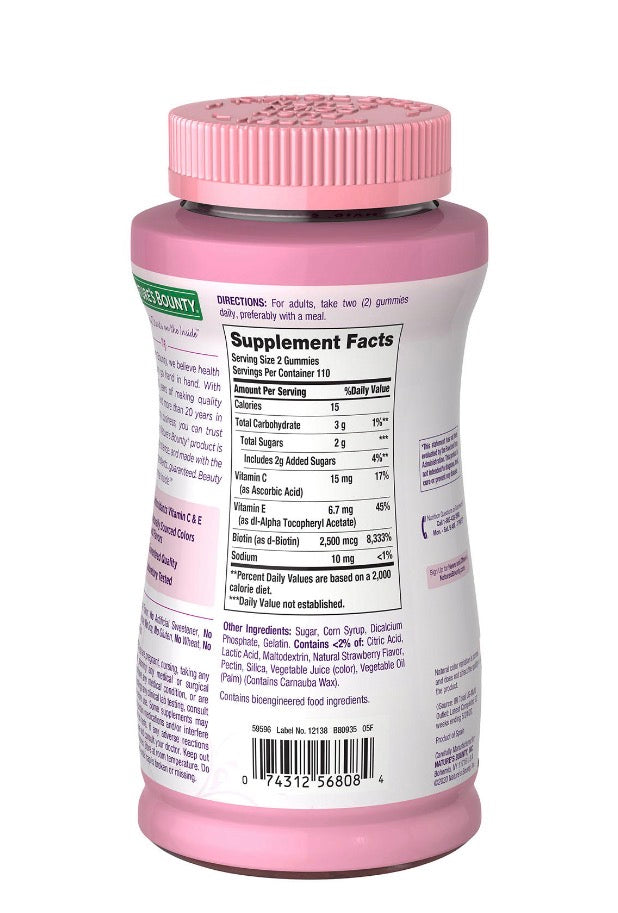 Nature's Bounty Optimal Solutions Hair, Skin & Nails Gummies — 220 ct. | Complément Beauté Américain