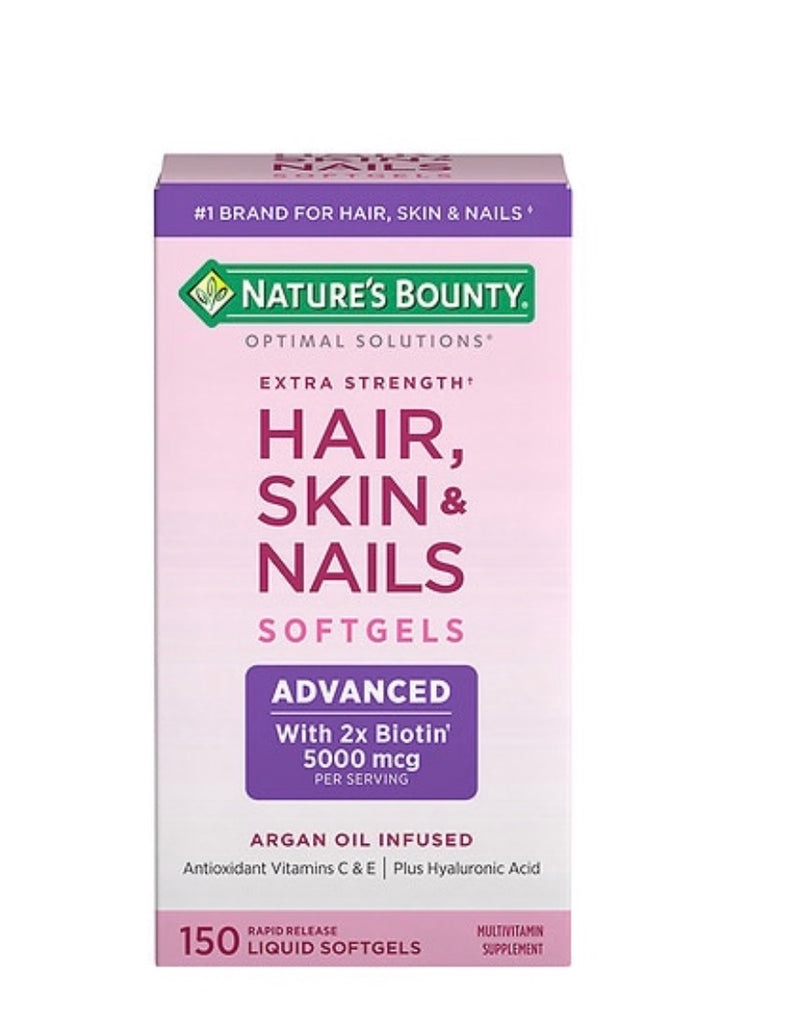 Nature's Bounty Optimal Solutions Extra Strength Hair, Skin & Nails Softgels — 150 ct. | Complément Beauté Américain
