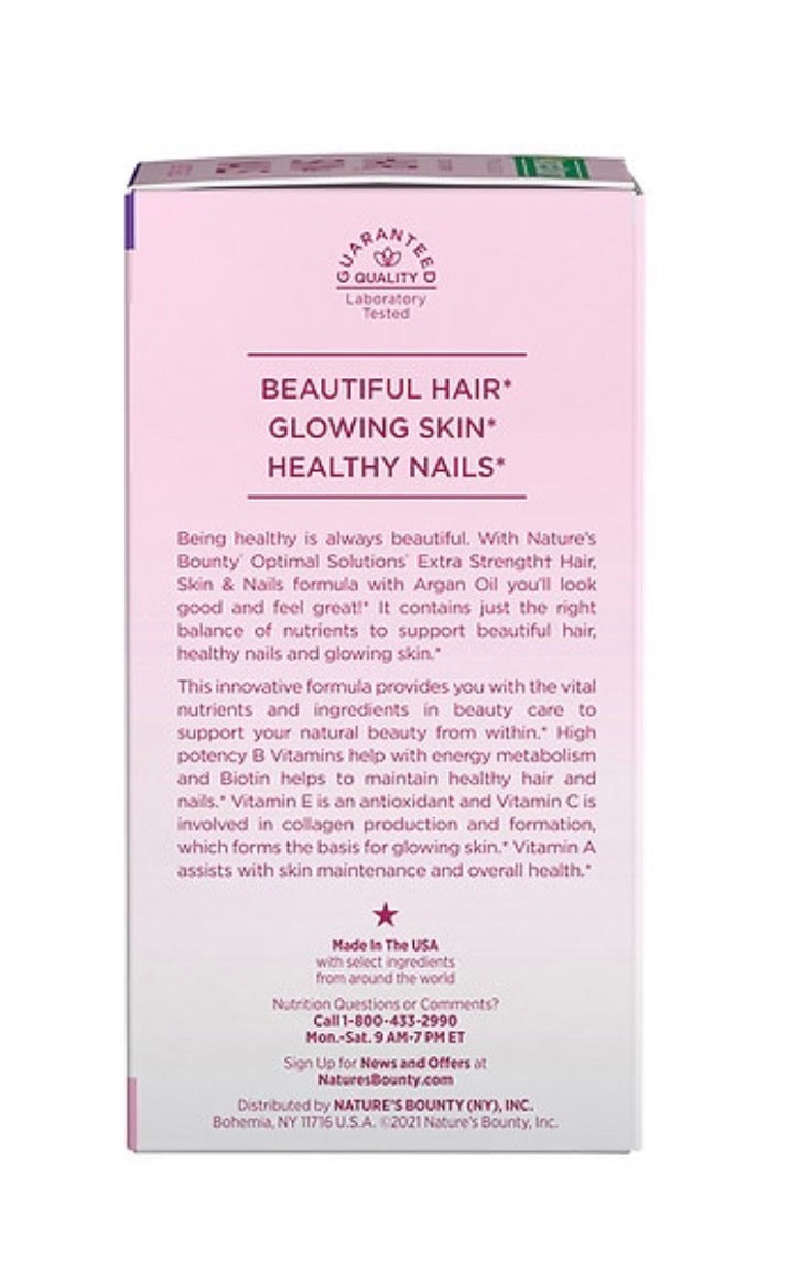 Nature's Bounty Optimal Solutions Extra Strength Hair, Skin & Nails Softgels — 150 ct. | Complément Beauté Américain