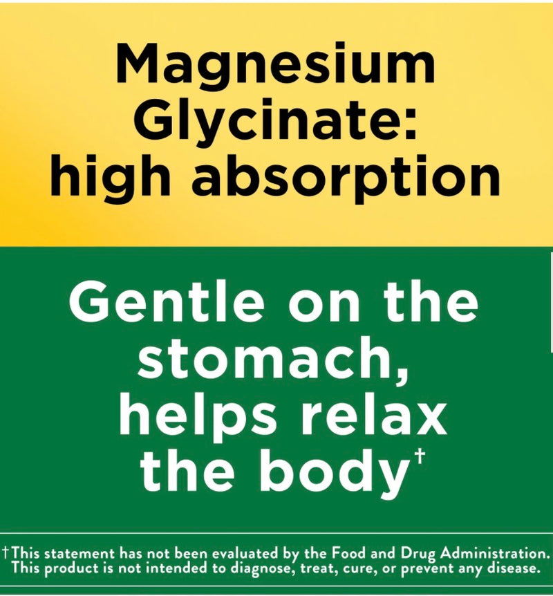 Nature Made Magnésium Glycinate Haute Absorption 200 mg — 60 Capsules | Sommeil, Stress & Muscles | Produit Américain Authentique