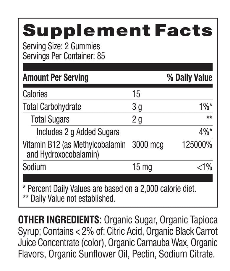 Berkley Jensen Vitamine B12 Gummies — 170 Gummies | Énergie & Système Nerveux | Produit Américain Authentique