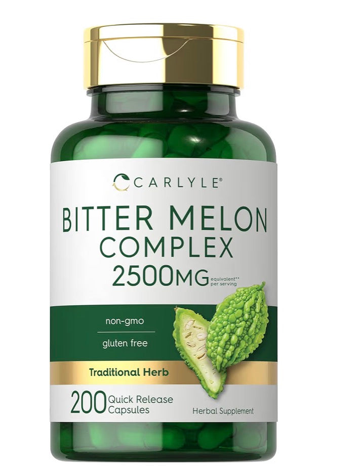 Melon Amer Complexe 2500 mg — 200 Capsules | Soutien Glycémie & Santé Métabolique | Produit Américain Authentique