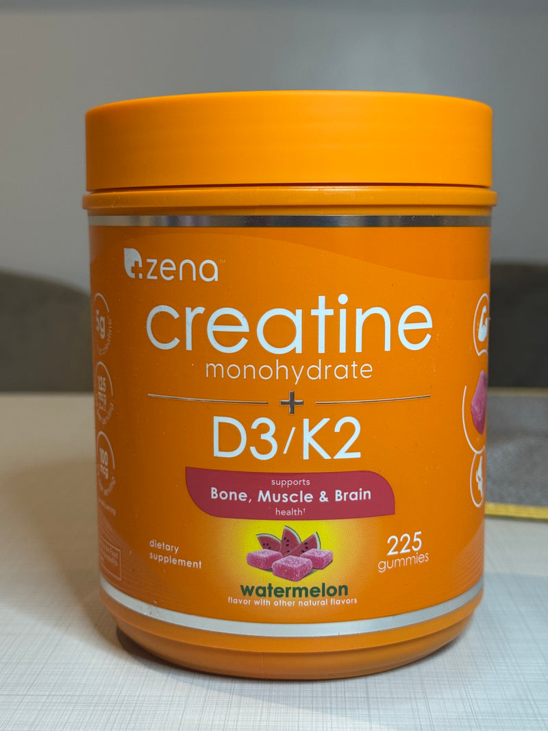 Zena Créatine Monohydrate 225 Gummies D3/K2 — Saveur Pastèque | 45 Portions