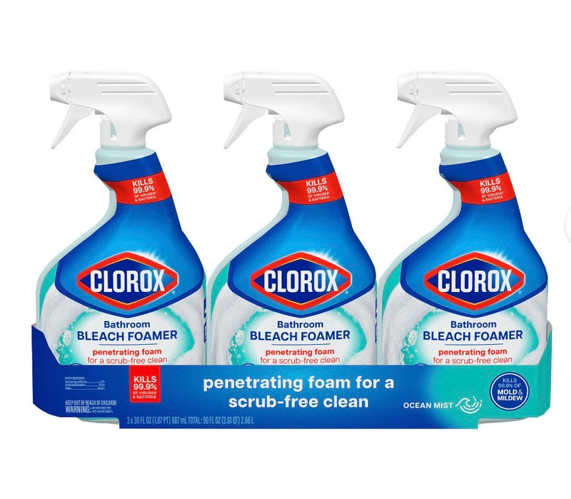 Clorox Mousse Nettoyante Salle de Bain au Javel 887 ml — Désinfectant Puissant | Produit Américain Authentique | Livraison Gratuite à Dakar