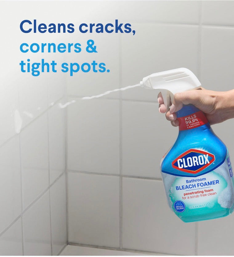 Clorox Mousse Nettoyante Salle de Bain au Javel 887 ml — Désinfectant Puissant | Produit Américain Authentique | Livraison Gratuite à Dakar