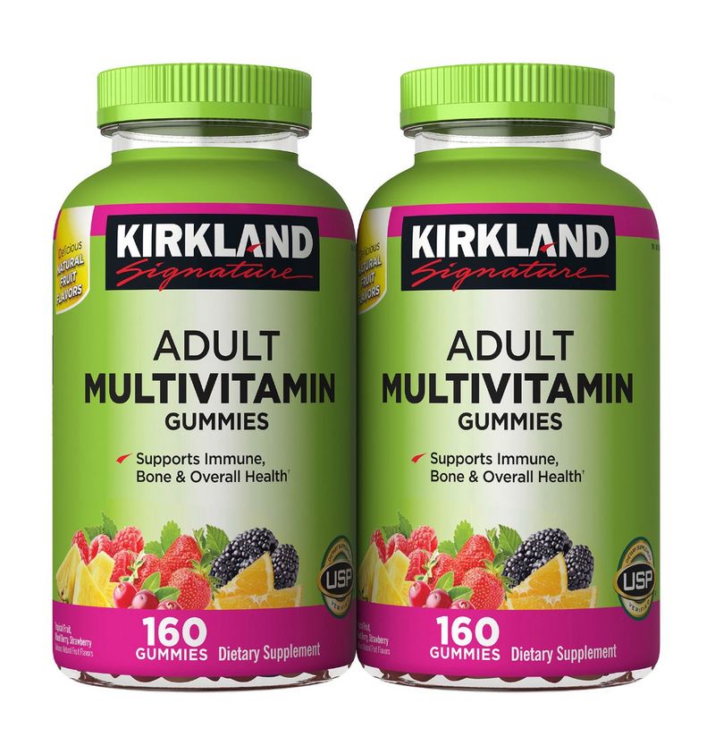 Kirkland Signature Adult Multivitamin Gummies – 160 Gummies | Vitamines A, C, D, B12, Biotine