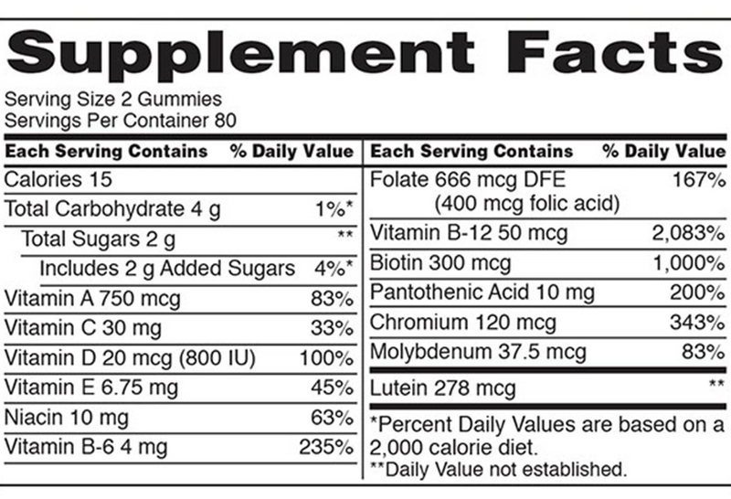 Kirkland Signature Adult Multivitamin Gummies – 160 Gummies | Vitamines A, C, D, B12, Biotine