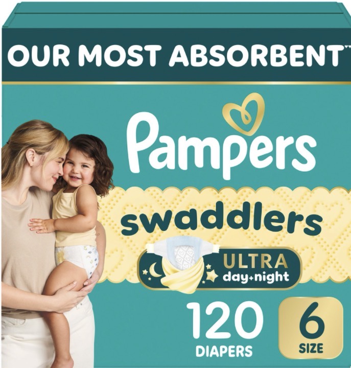 Pampers Swaddlers Taille 6 (120 Couches) – Ultra Absorbantes Jour & Nuit