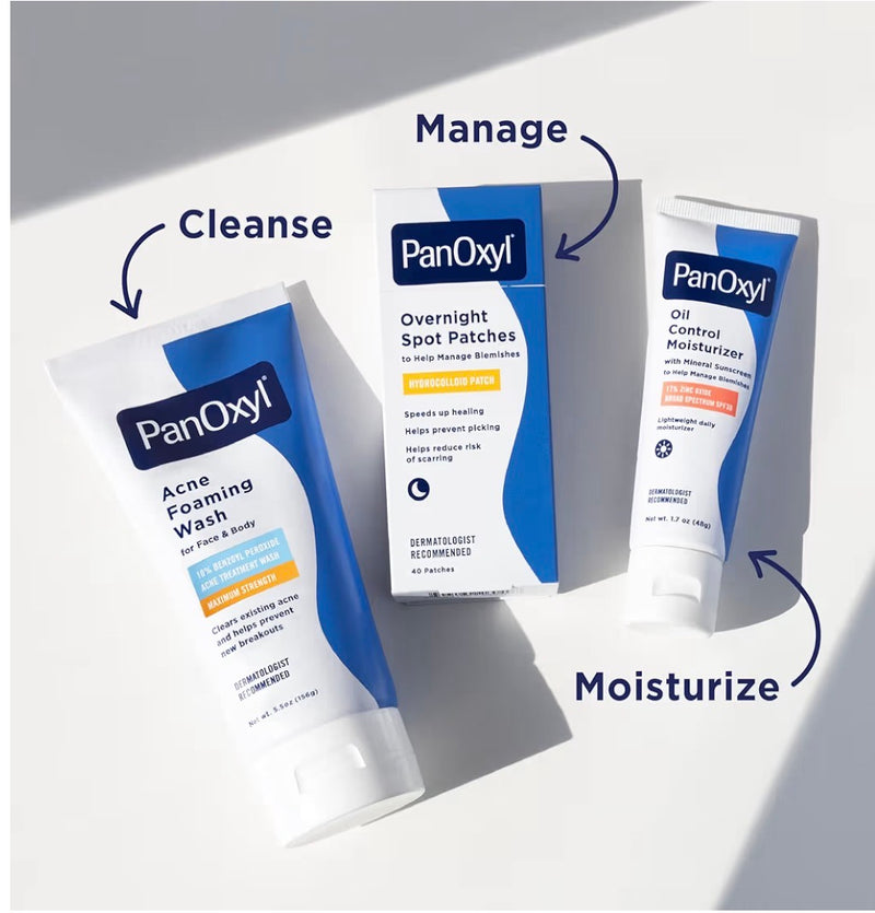 PanOxyl Nettoyant Moussant Anti-Acné au Peroxyde de Benzoyle 10 %