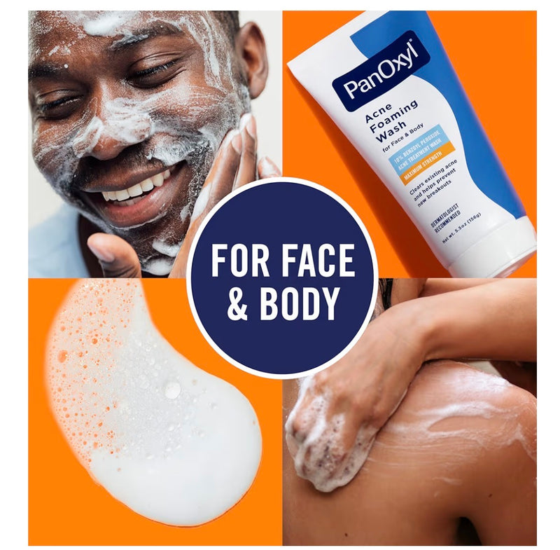 PanOxyl Nettoyant Moussant Anti-Acné au Peroxyde de Benzoyle 10 %