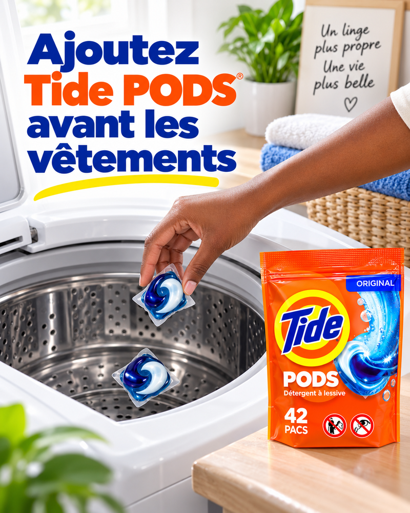 Tide PODS 42 Capsules de Lessive – Produit Américain Authentique | Dakar Sénégal