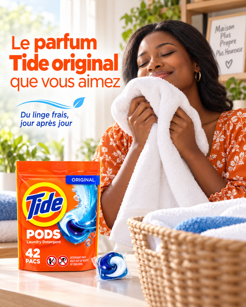 Tide PODS 42 Capsules de Lessive – Produit Américain Authentique | Dakar Sénégal