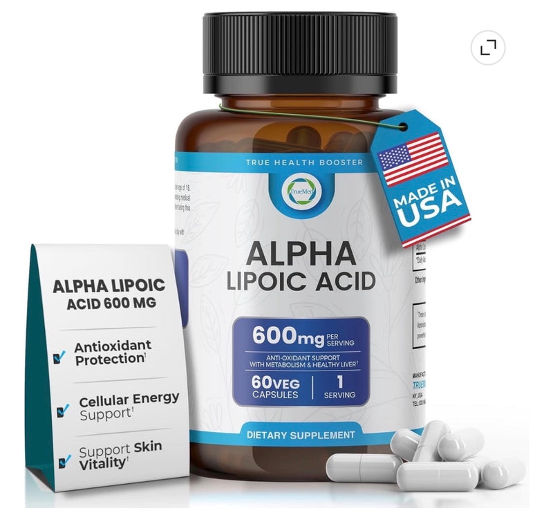 TruMed Acide Alpha-Lipoïque 600 mg — 60 Gélules | Santé des Nerfs & Antioxydant | Produit Américain Authentique | Livraison Gratuite à Dakar